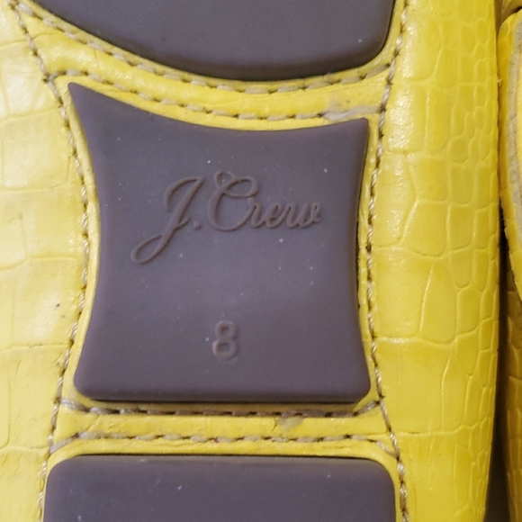 J. Crew Vibrant Yellow Croc-Embossed Moccasins Slipon Sz 8 - Picture 16 of 16